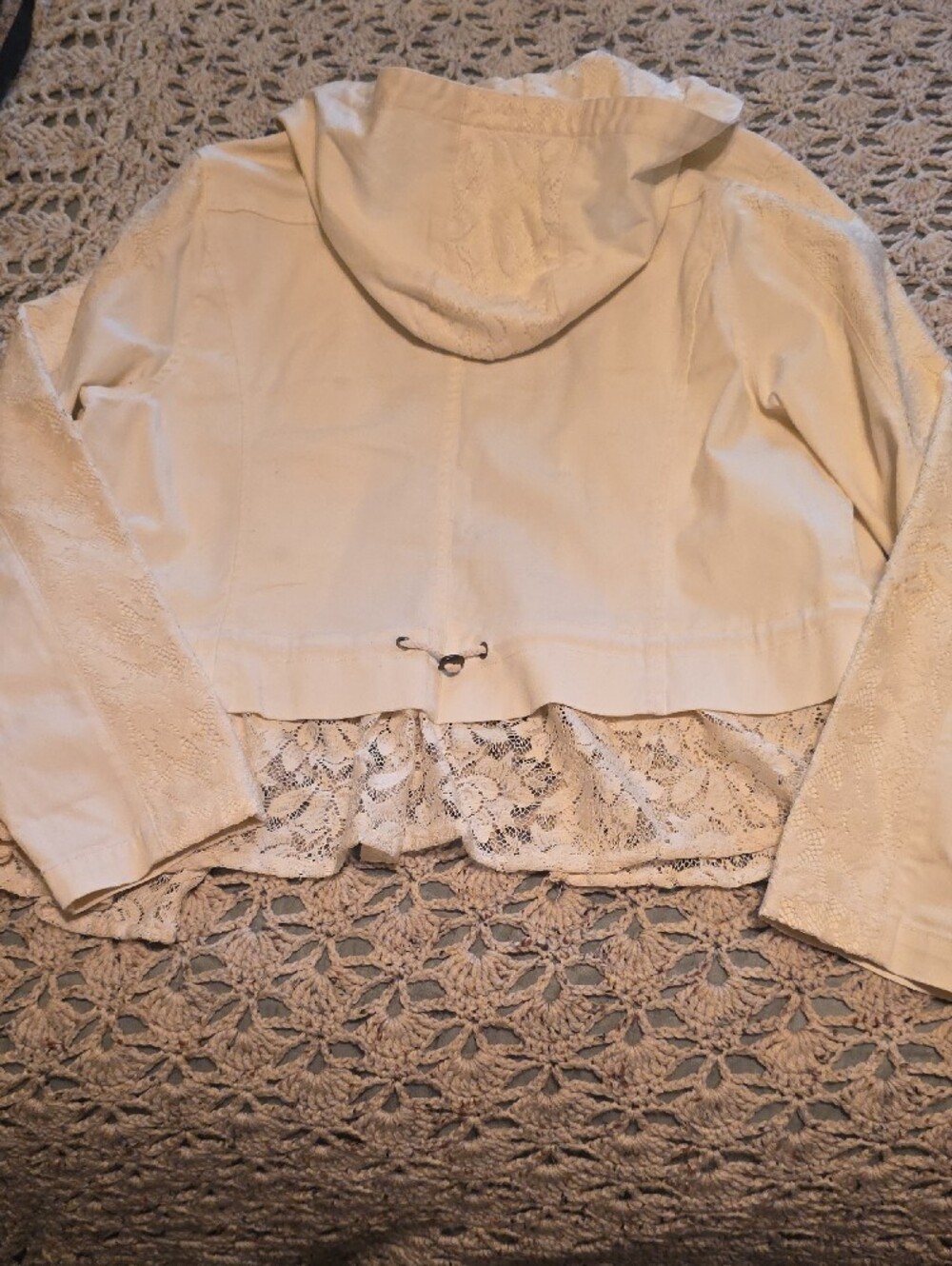 BKE Cream Lace-Trim Utility Jacket - Picture 7 of 7